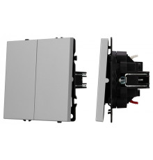 Выключатель двухклавишный без рамки Arlight SWT-NOBE 059420