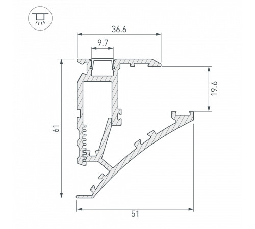 Профиль для стекла Arlight SHELF 060498