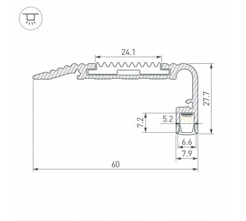 Профиль для ступеней Arlight STAIR 060867