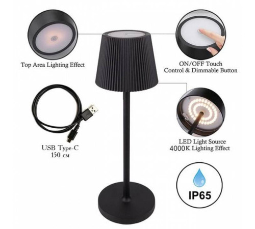 Настольная лампа декоративная Arte Lamp Fuyue A1616LT-1BK