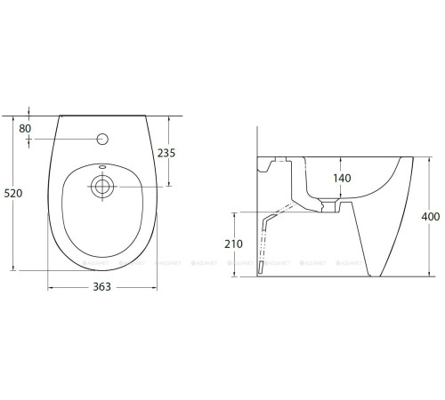 Биде приставное Allen Brau Fantasy 520x363 мм белый 4.11008.20