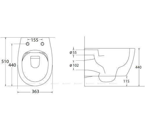 Унитаз подвесной Allen Brau FANTASY Rimless с гигиеническим душем 510x363 мм белый 4.11HC1.20