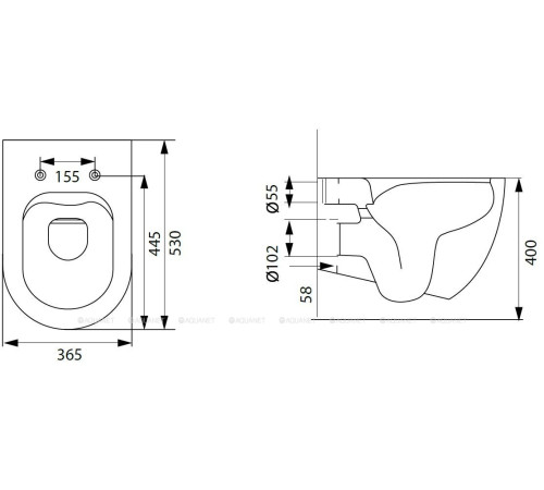 Унитаз подвесной Allen Brau Reality Rimless без сиденья 530x365 мм белый 4.32006.20