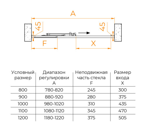 Душевая дверь RGW Classic CL-111 1000x1850 мм хром 410911110-11
