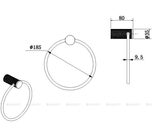 Кольцо для полотенец Allen Brau Priority 4.0 185x80x35 мм графит браш 6.31C14-MG