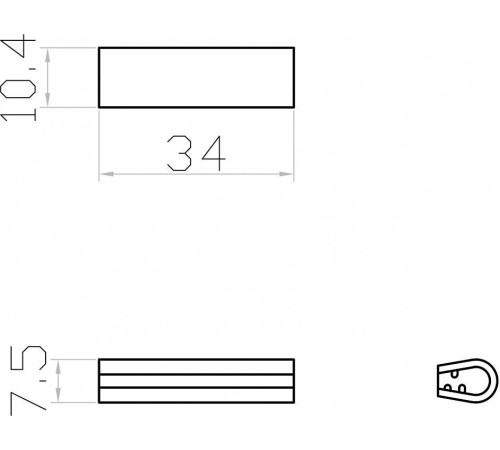 Заглушка для трека-ремня Denkirs BELTY BASE TR5520-BK