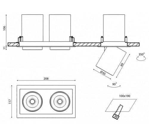 Встраиваемый светильник на штанге DesignLed SPL 00-00002330