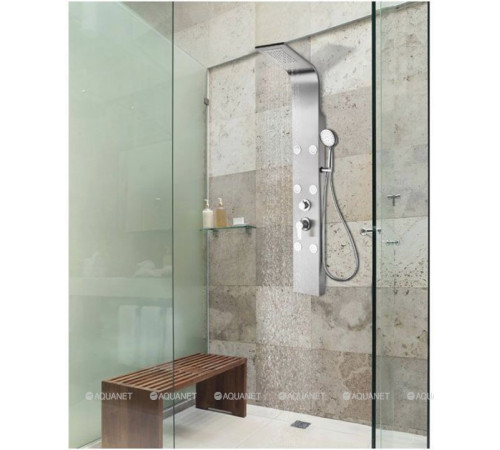 Душевая панель Aquanet Galaxy Matt с водопадом и 6 форсунками матовый хром 00209998