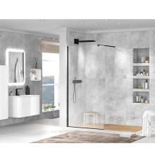 Душевая перегородка Cezares Liberta 125x195 см прозрачное стекло черный LIBERTA-L-1-125-C-NERO