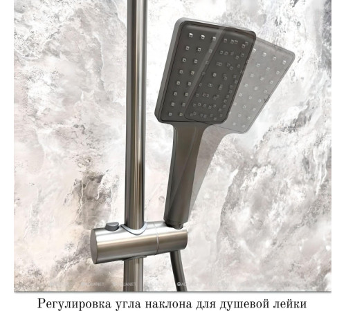 Душевая система Haiba HB24639-3 с изливом и тропическим душем оружейная сталь HB24639-3