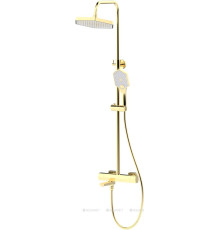 Душевая система Haiba HB24726-5 с изливом и тропическим душем золото матовое HB24726-5