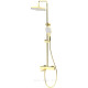 Душевая система Haiba HB24726-5 с изливом и тропическим душем золото матовое HB24726-5