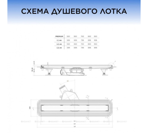 Душевой лоток BETTOSERB Drain Premium 950 мм 13100007-NEW