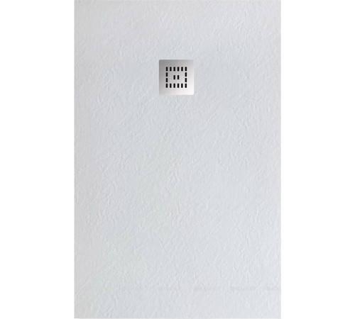 Душевой поддон BelBagno Uno 100x80 см из искусственного мрамора с сифоном TRAY-MR-UNO-AH-100/80-35-W-CR