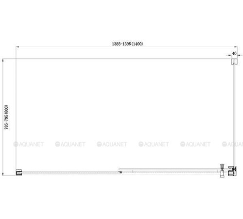 Душевое ограждение Aquanet DELTA 800х1400х2000 мм нержавеющая сталь стекло прозрачное 8 мм NPE1131
