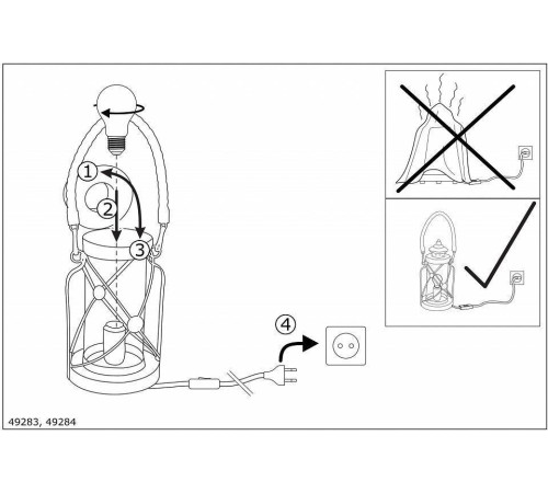 Настольная лампа декоративная Eglo ПРОМО Bradford 49284