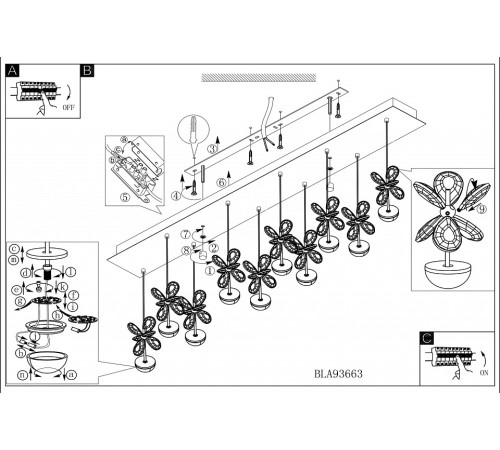 Подвесной светильник Eglo Pianopoli 93663