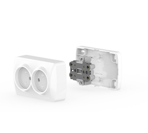 Розетка двойная без заземления Elbi Eleсtriс Alsu 7 504-010200-908