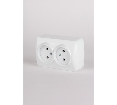 Розетка двойная без заземления Elbi Eleсtriс Alsu 7 504-010200-908