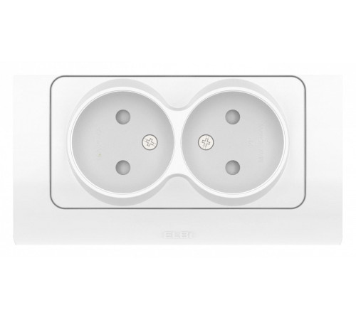 Розетка двойная без заземления и со шторкой Elbi Eleсtriс Jazz 508-010200-918