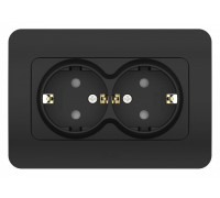 Розетка двойная с заземлением и со шторкой Elbi Eleсtriс Jazz 508-014800-917