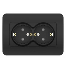 Розетка двойная с заземлением и со шторкой Elbi Eleсtriс Jazz 508-014800-917