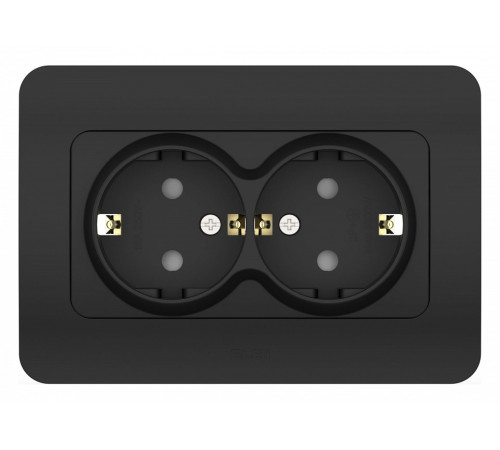 Розетка двойная с заземлением и со шторкой Elbi Eleсtriс Jazz 508-014800-917