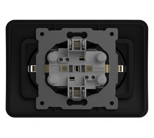 Розетка двойная с заземлением и со шторкой Elbi Eleсtriс Jazz 508-014800-917