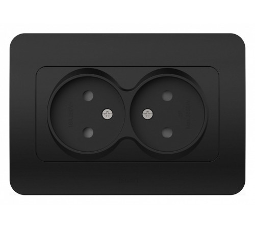 Розетка двойная без заземления и со шторкой Elbi Eleсtriс Jazz 508-014800-918