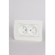 Розетка двойная без заземления и со шторкой Elbi Eleсtriс Jazz 508-016200-918