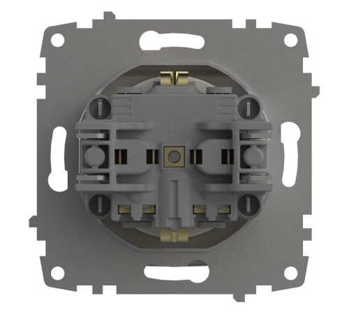 Розетка с заземлением и со шторкой, без рамки с крышкой Elbi Eleсtriс Zena Vega 609-010200-219