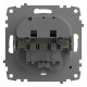 Розетка с заземлением и со шторкой и 2хUSB type A, без рамки Elbi Eleсtriс Zena Vega 609-010200-317