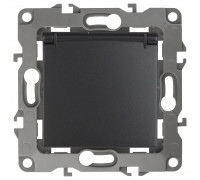 Розетка с заземлением и со шторкой, без рамки с крышкой Эра Эра 12 12-2103-05