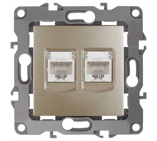 Розетка двойная Ethernet RJ-45 без рамки Эра Эра 12 12-3108-04