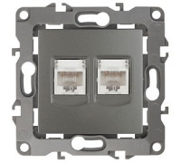 Розетка двойная Ethernet RJ-45 без рамки Эра Эра 12 12-3108-12