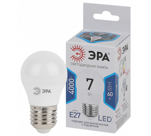 Лампа светодиодная Эра Стандарт LED P45-7W-840-E27