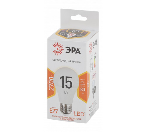 Лампа светодиодная Эра Стандарт LED A60-15W-827-E27