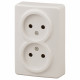 Розетка двойная без заземления Эра Эра Эксперт 11-2202-02