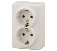 Розетка двойная с заземлением Эра Эра Эксперт 11-2205-02