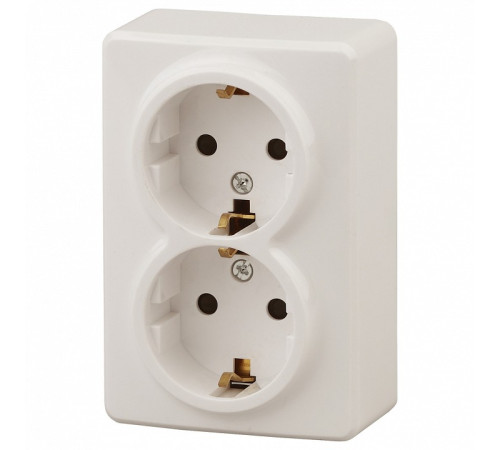 Розетка двойная с заземлением Эра Эра Эксперт 11-2205-02