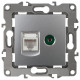 ТВ-розетка и розетка Ethernet RJ-45 без рамки Эра Эра 12 12-3110-03