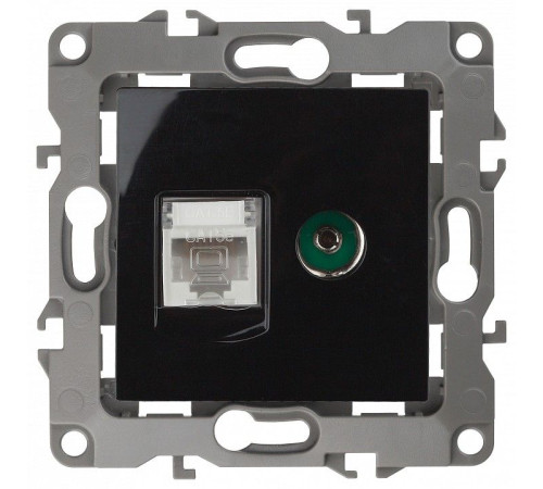ТВ-розетка и розетка Ethernet RJ-45 без рамки Эра Эра 12 12-3110-06