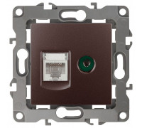 ТВ-розетка и розетка Ethernet RJ-45 без рамки Эра Эра 12 12-3110-13