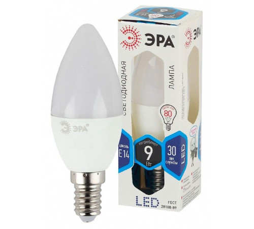 Лампа светодиодная Эра Стандарт LED B35-9W-840-E14