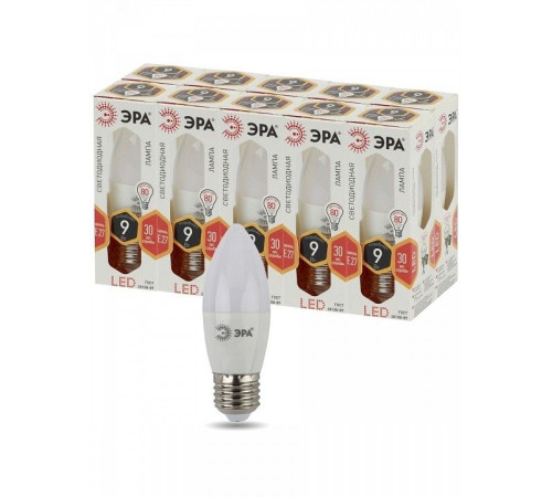 Лампа светодиодная Эра Стандарт LED B35-9W-827-E27