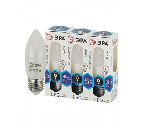 Лампа светодиодная Эра Стандарт LED B35-9W-840-E27