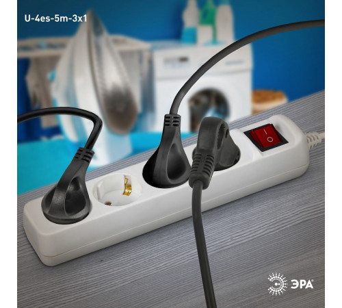 Удлинитель с выключателем Эра U-4es-5m-3x1
