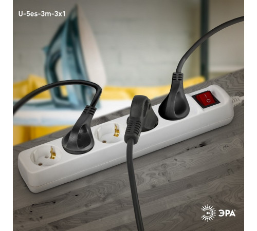 Удлинитель с выключателем Эра U-5es-3m-3x1