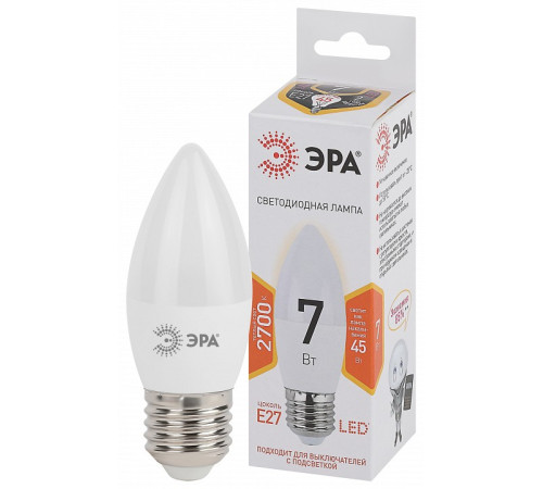 Лампа светодиодная Эра Стандарт LED B35-7W-827-E27