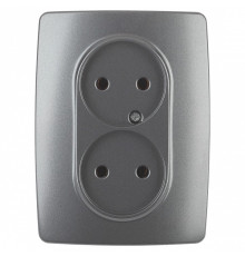 Розетка двойная без заземления Эра Эра 12 12-2107-12